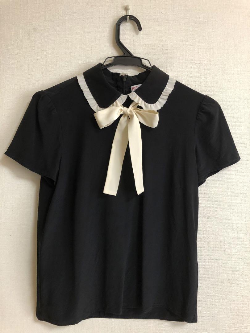 RED VALENTINO - RED VALENTINO タフタハートビジューブラウスの