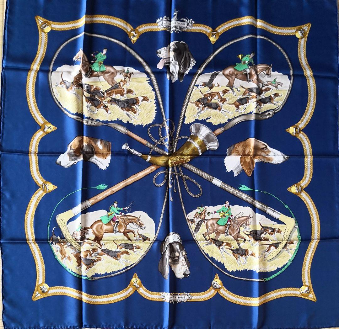 エルメス　HERMES　スカーフ　カレ90　猟犬