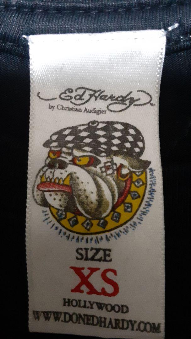 Ed Hardy バラ刺繍 Tシャツ XS ネイビー