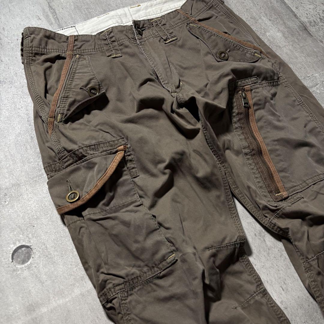 パンツ 2000's archive Stripe gimmick slacks y2k 2000's flare cargo pants gimmick y2k - メルカリ