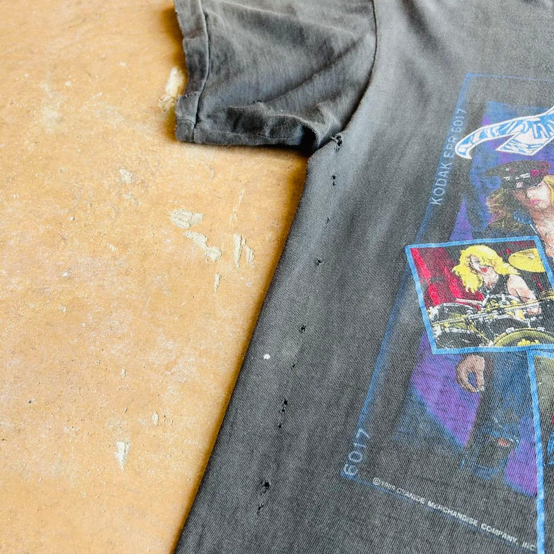 80s Poison ポイズン Tシャツ フェード ブラック ボロ Tシャツ