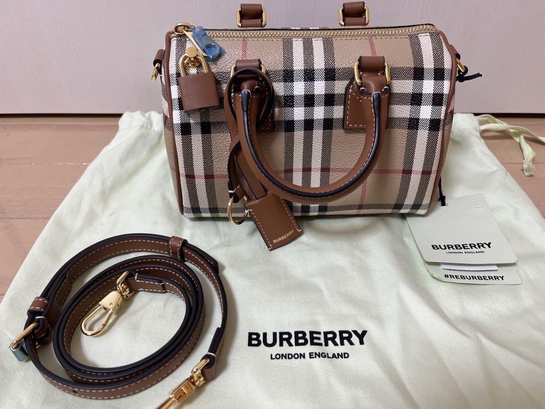 新品タグ付き】BURBERRY ミニチェックボウリングバッグ