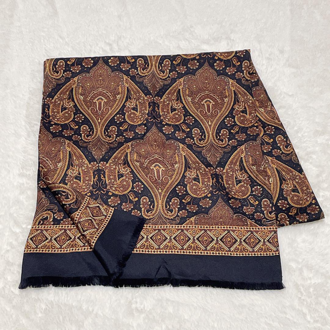 美品✨ シルク 100% ストール イタリア製 ダブルフェイス