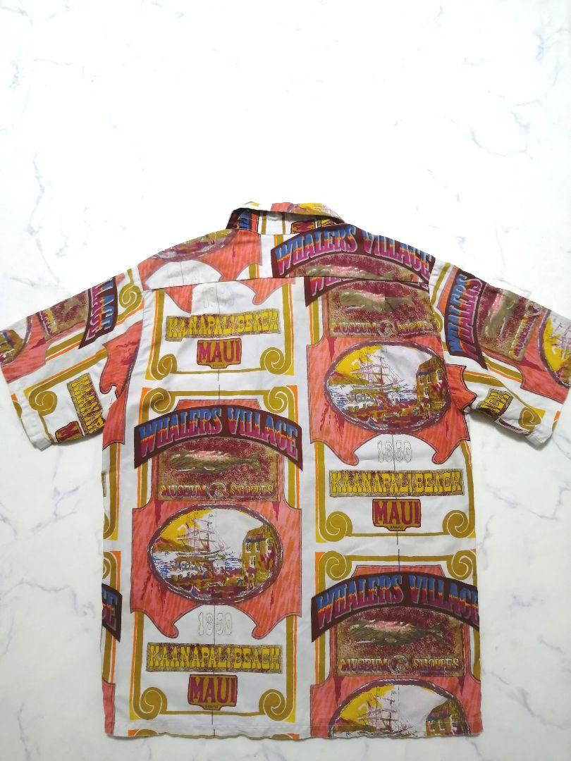 60s USA製 MADE IN HAWAII 絵画柄 ビンテージアロハシャツ
