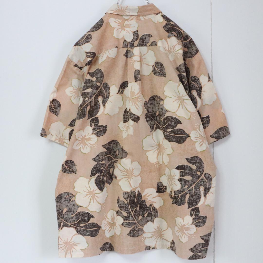 【ボタニカル柄】ビショップストリート 総柄シャツ フラワー 花柄 リーフ柄 XL