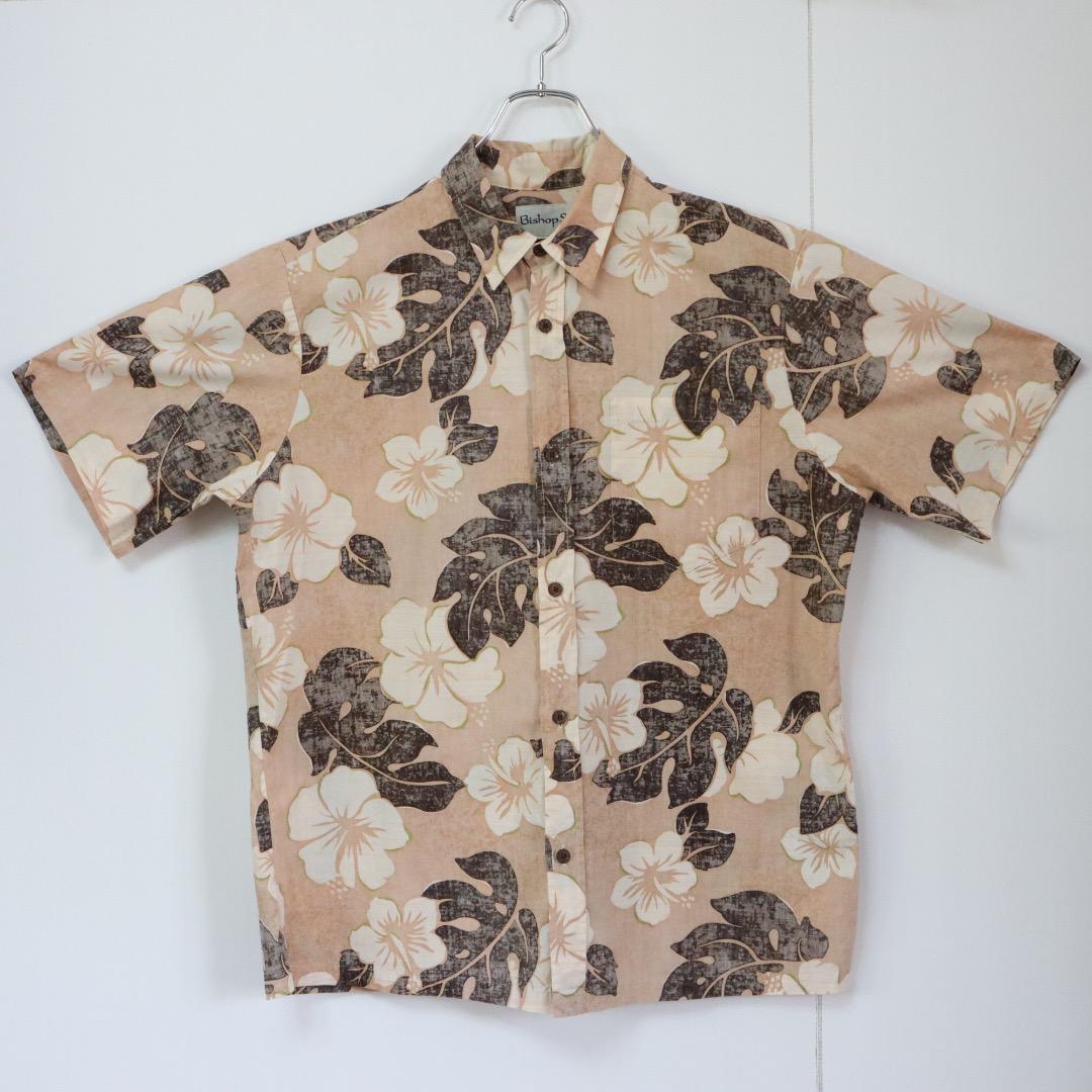 【ボタニカル柄】ビショップストリート 総柄シャツ フラワー 花柄 リーフ柄 XL
