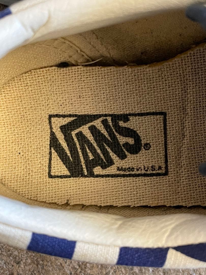 90s VANS バンズ USA製 オールドスクール紺白 チェッカーフラッグ26