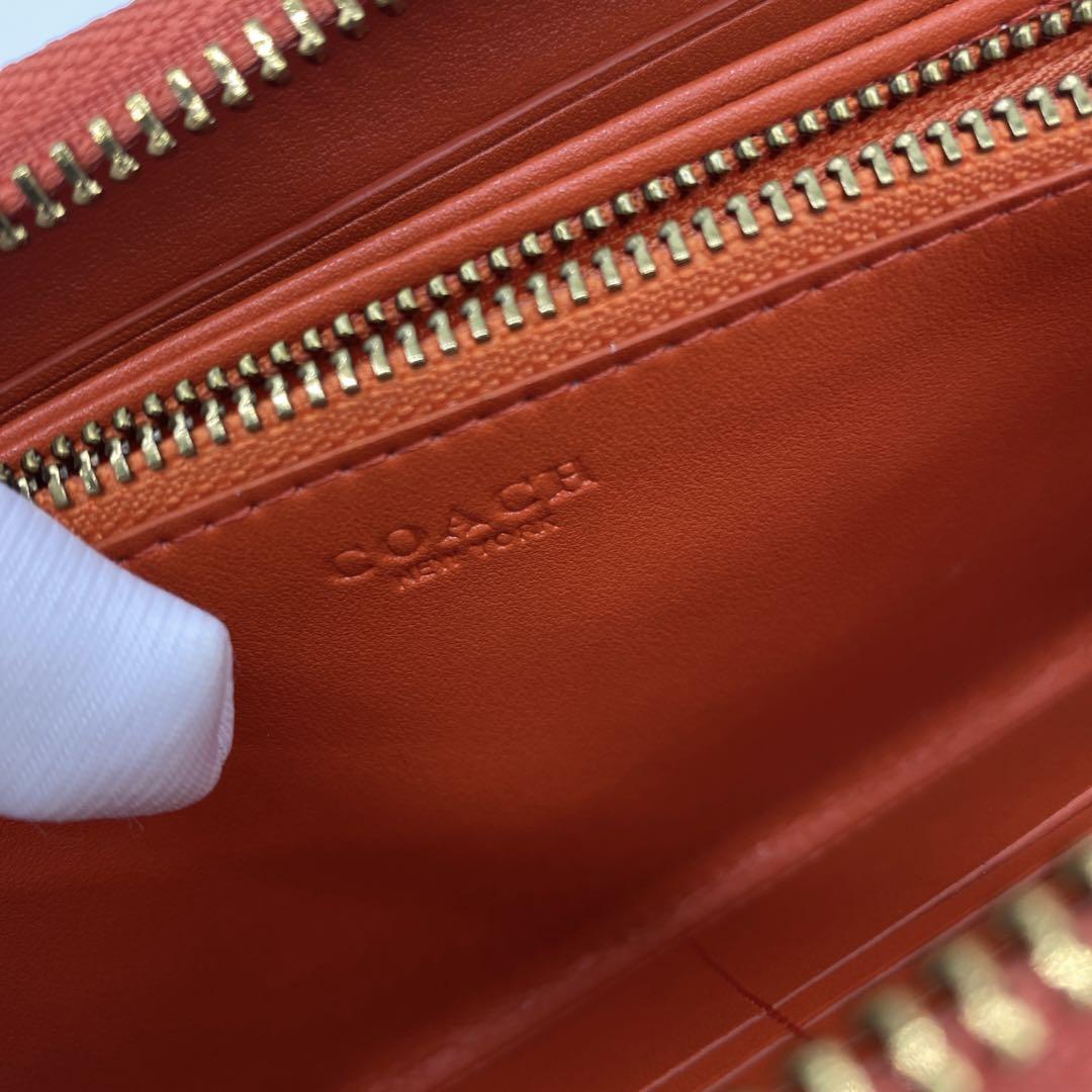 【新品未使用】COACH コーチ 長財布 オレンジ ロゴ