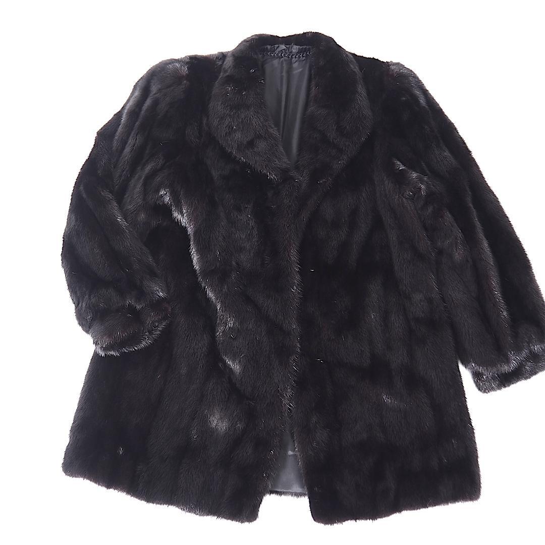 美品 ダークミンク MINK ミンクファー コート 大きめ