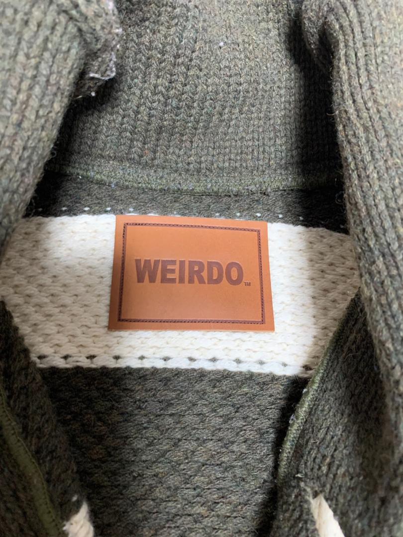 [WEIRDO] ウールニットジャケット カウチンセーター S カーキ