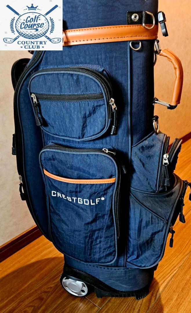 送料無料/美品 お買い得 CRESTGOLF キャスター付き キャディバッグ