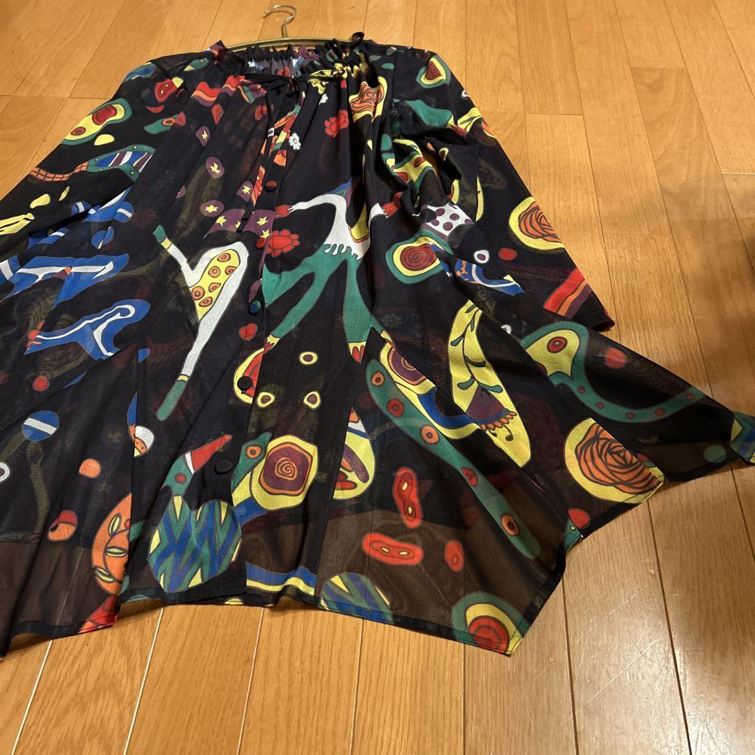 トクコ黒地にカラフルチュニック9号