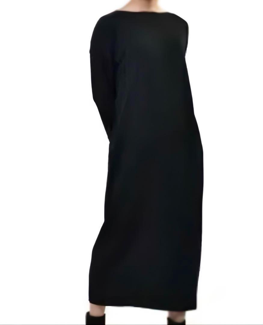 美品MaxMara 最高級 白タグ ロングニットワンピース ブラックS 画像2