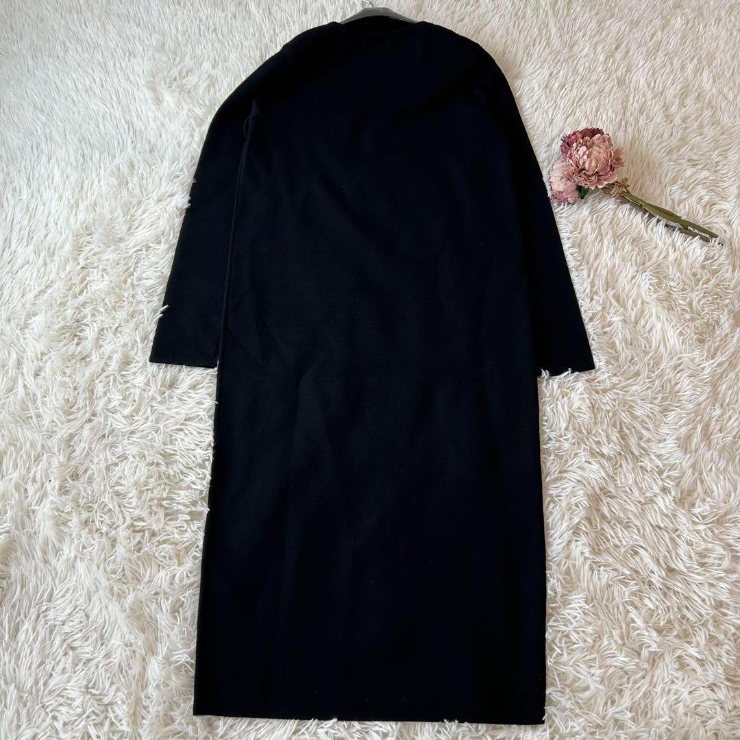 美品MaxMara 最高級 白タグ ロングニットワンピース ブラックS 画像6
