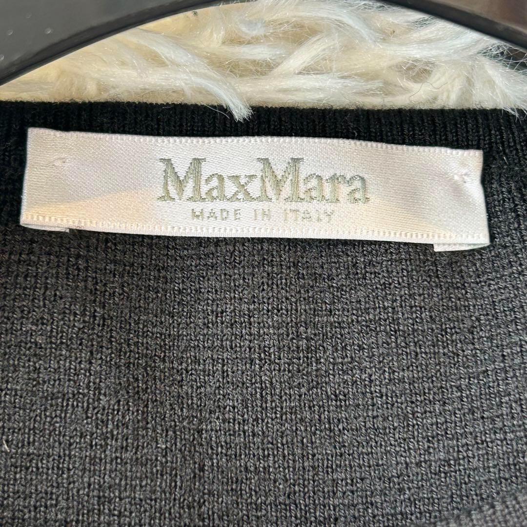 美品MaxMara 最高級 白タグ ロングニットワンピース ブラックS 画像8