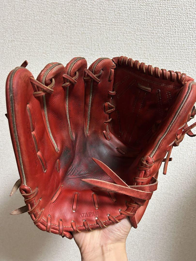 Wilson 野球グローブ レッド(硬式)左投げ用 グラブ袋付き