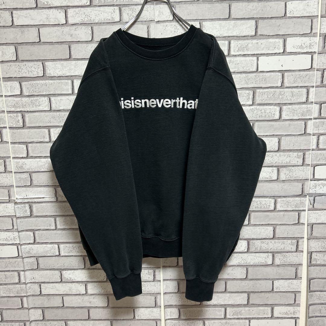 thisisneverthat☆トレーナー センター刺繍ロゴ ブラック M