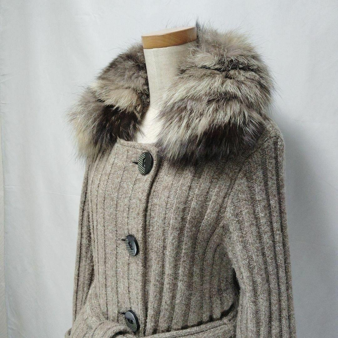 fou foret フーフォレー ニットロングコート モヘア混 フォックスファー fou foret フーフォレー ニットロングコート モヘア混 フォックスファー