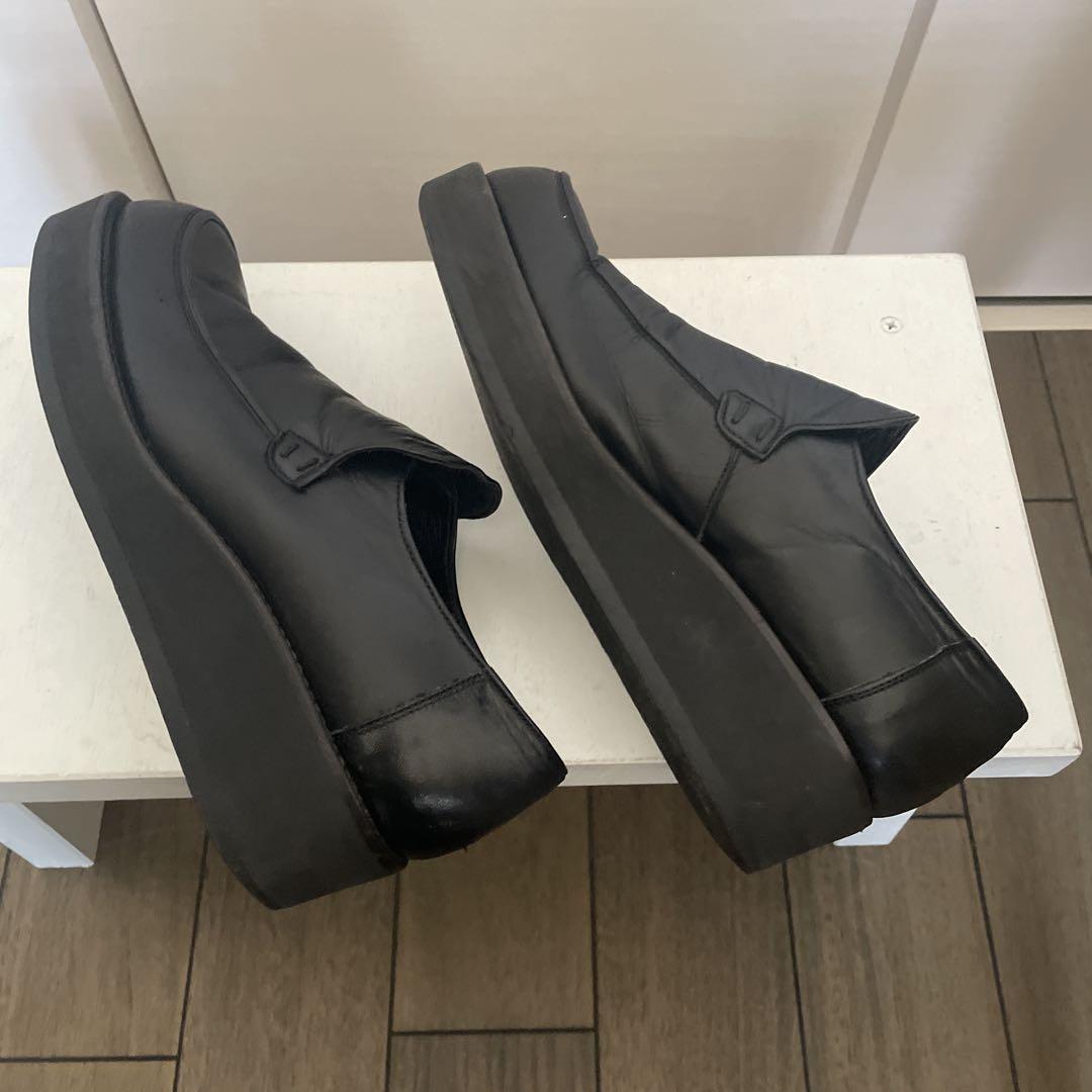 Y‘s ワイズ黒 レザー ローファー 約4cmソール Y's ワイズ黒 レザー ローファー 約4cmソール - メルカリ