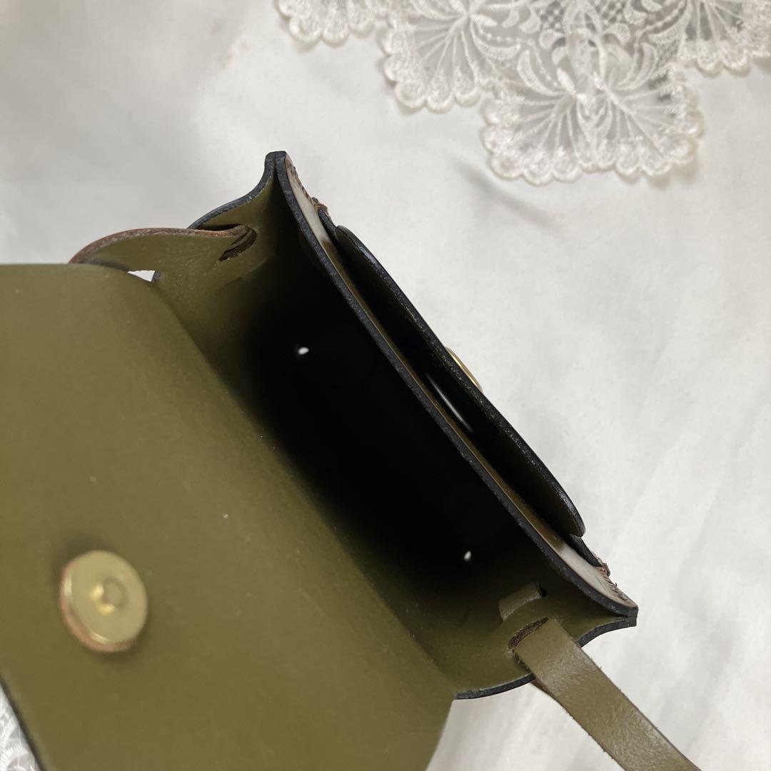 HERZレザー スマホショルダーバッグ ブラウン