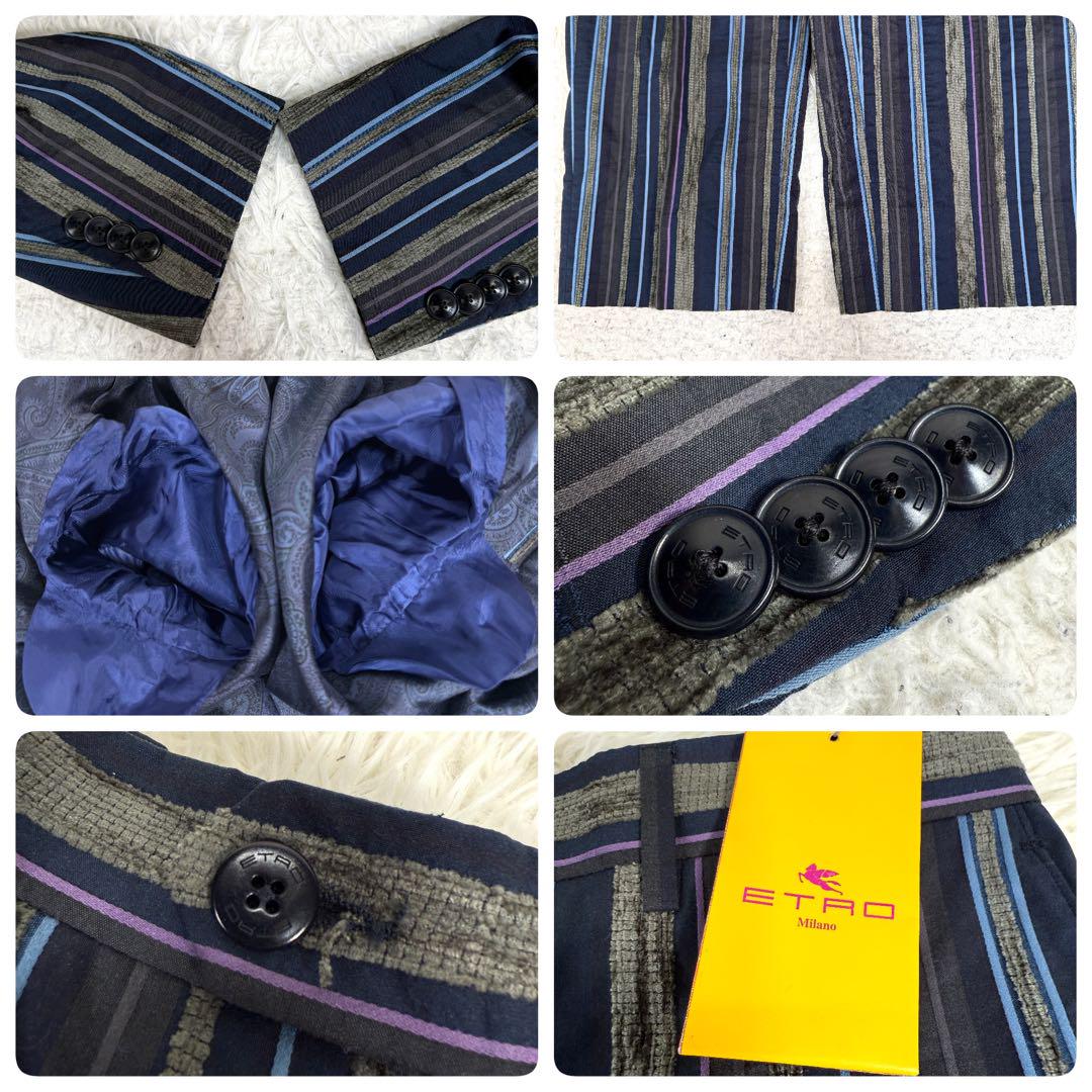 【使い勝手の良い】 未使用級 テーラード ストライプ セットアップ ETRO タグ付 スーツ