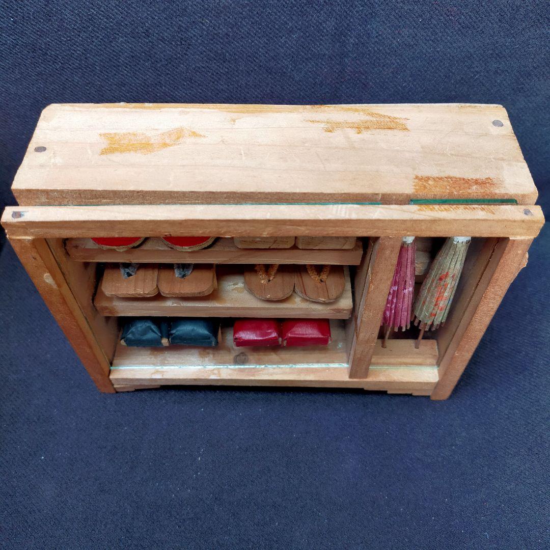 木製ミニチュア下駄箱・傘付き - メルカリ