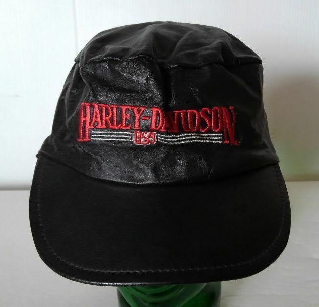 アメリカ Harley-Davidson レザーワークキャップ デッドストック