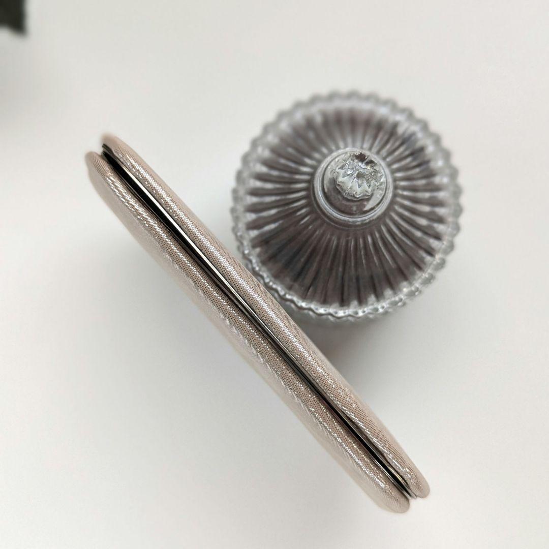 204　グリームゴールドラメのスリムなお財布　ミドルウォレット　本革