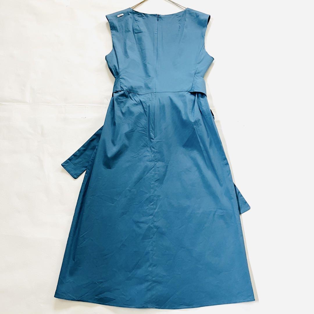 美品 S MaxMara ベルテッドワンピース フレア Aライン ロゴ入 近年 美品 S MaxMara ベルテッドワンピース フレア Aライン ロゴ入