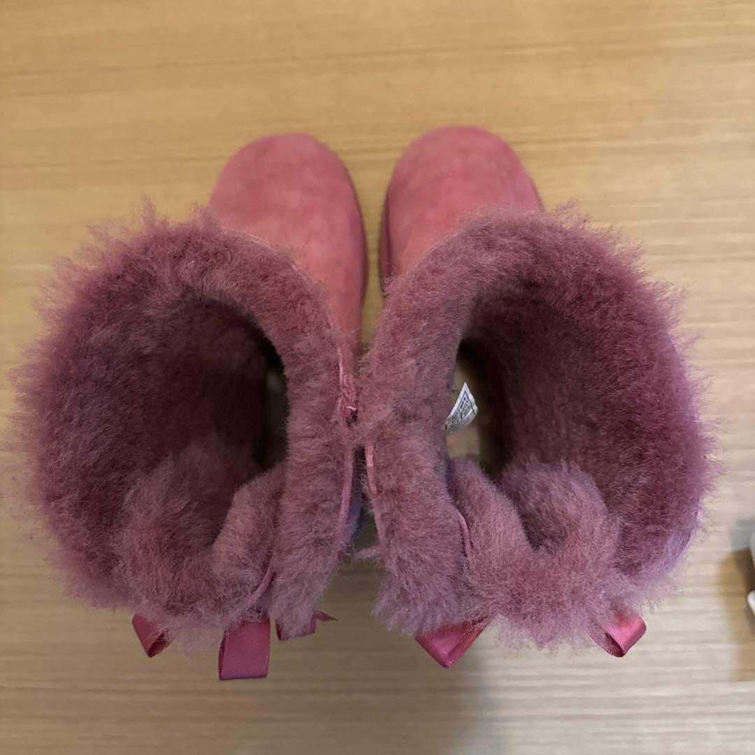 【調査美品】UGG ロングブーツ ピンクリボン 23.0cm