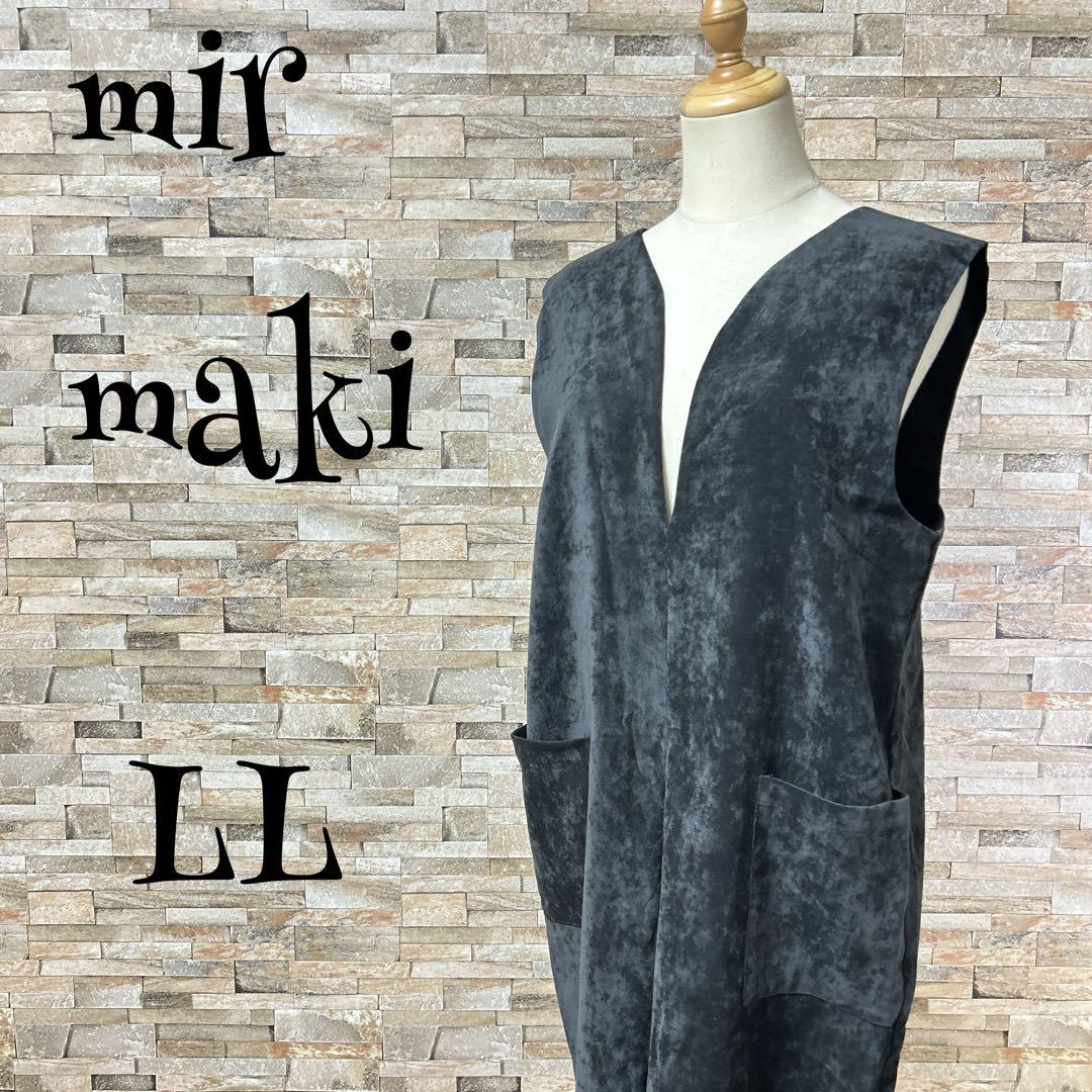 【mirmaki】　サロペット　オールインワン　ノースリーブ　（LL）