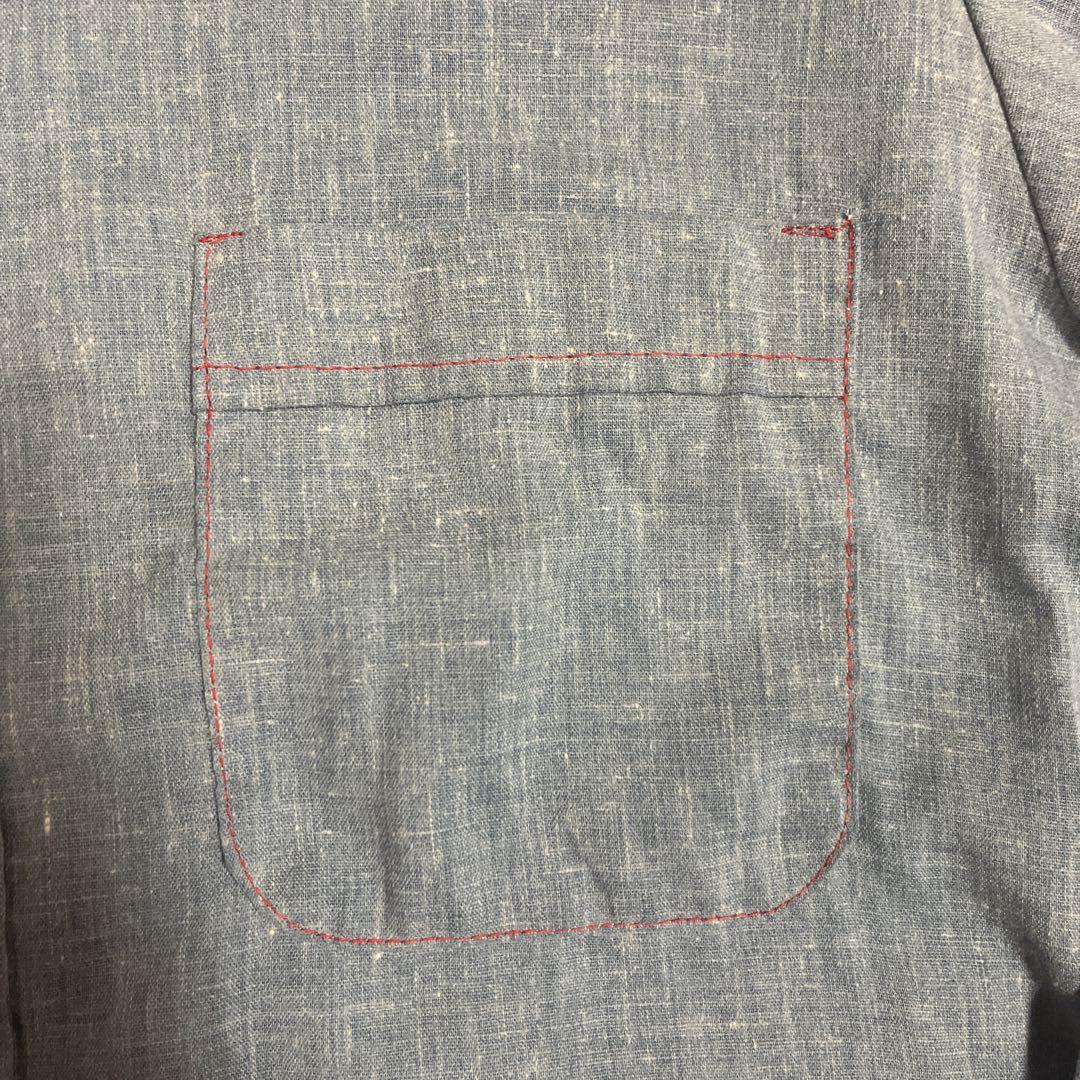 70s Donlin シャンブレー 刺繍シャツ ドンリン ヒッピー カスリ