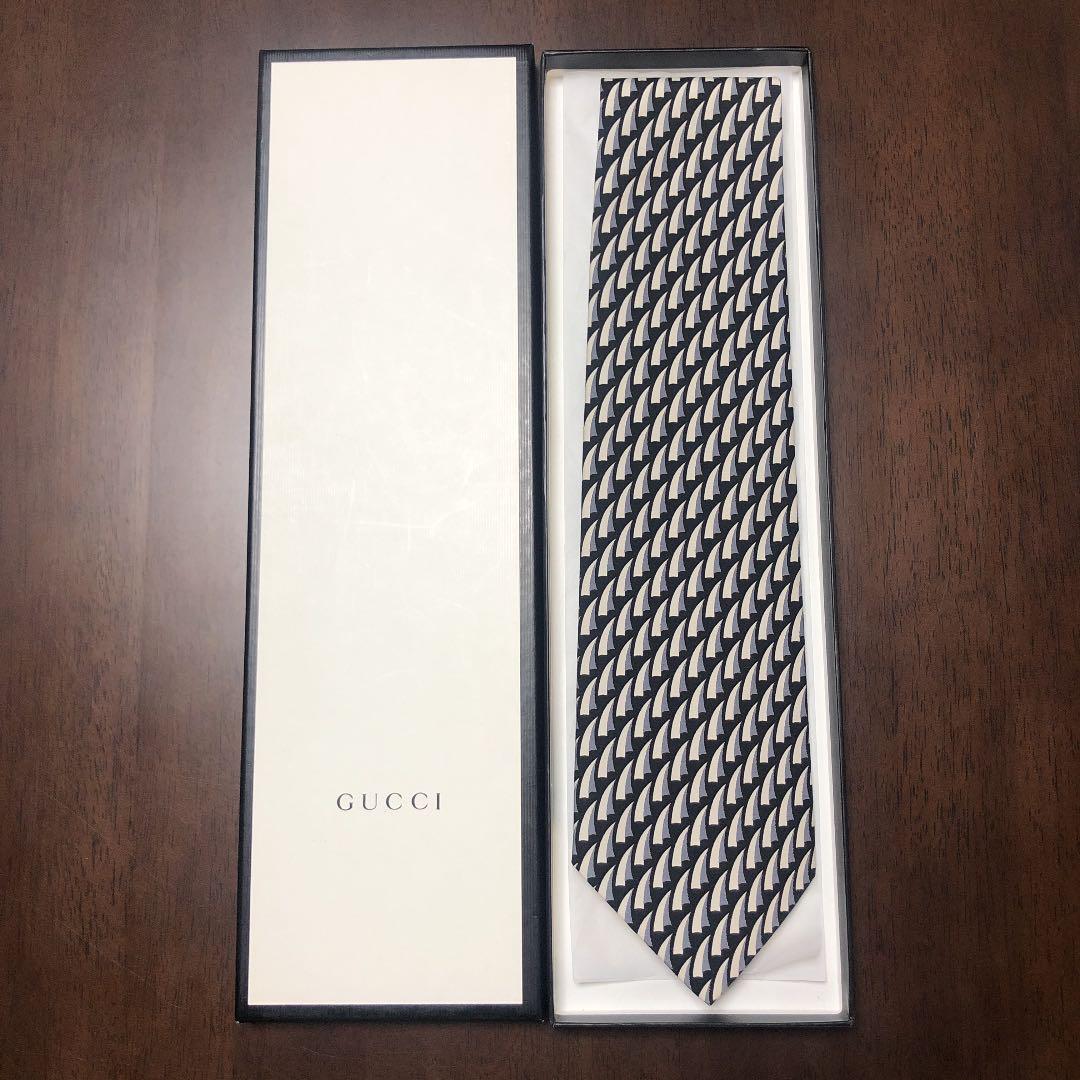 ブランドシ 極美品 ネクタイ 白黒 パターン柄 JBcXF-m62919318728 GUCCI グッチ きません