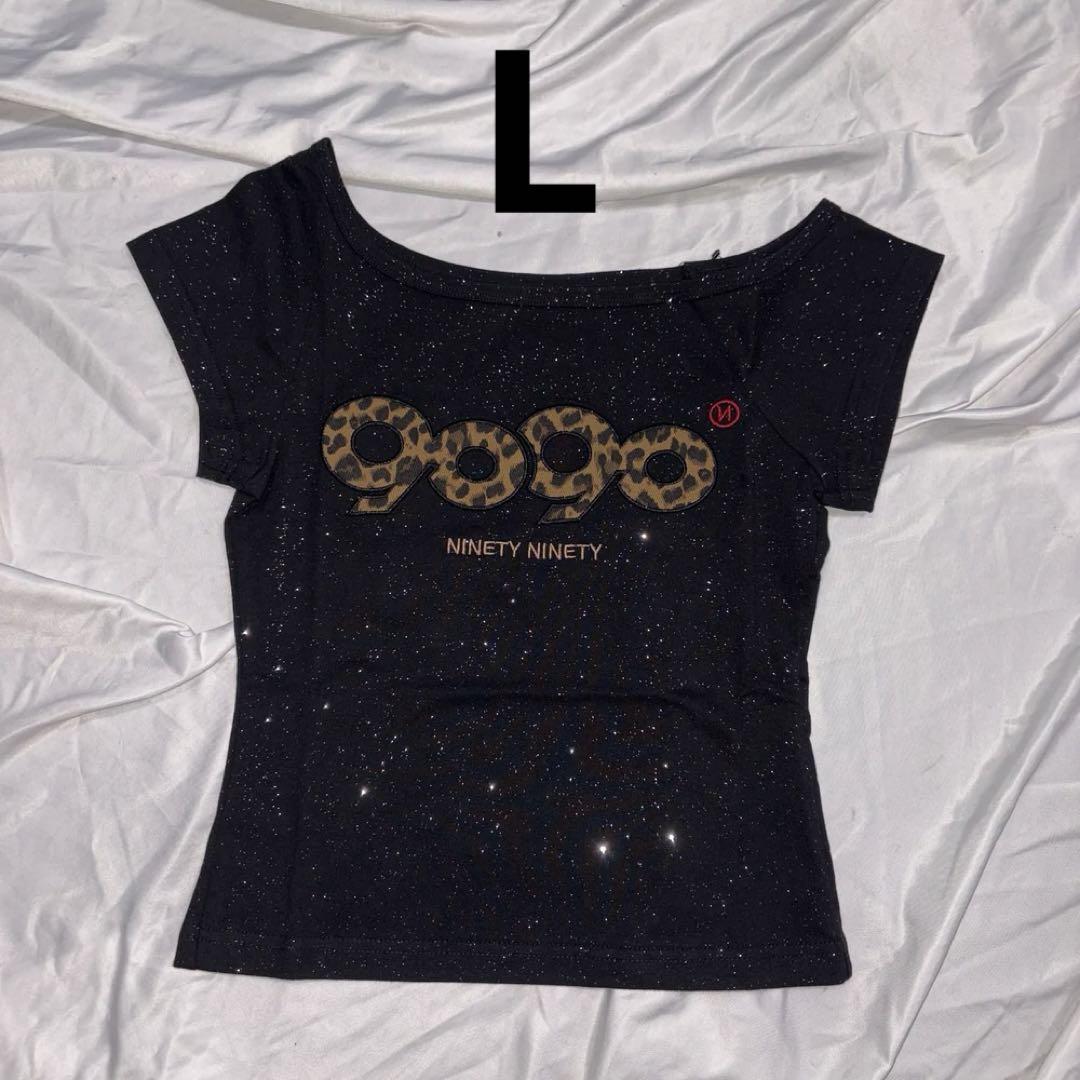 9090 girl OG Logo Off Shoulder Glitter