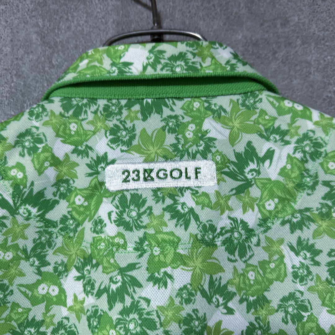 23区GOLF ニジュウサンクゴルフ 総柄 ポロシャツ ゴルフ ウェア 半袖