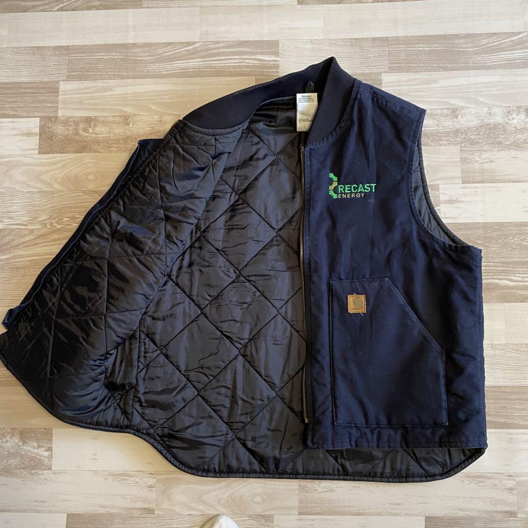 Carhartt ダック地　ベスト　企業ロゴ
