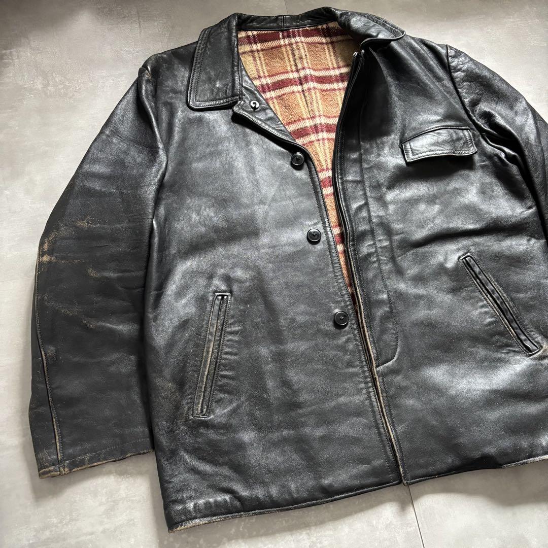 50s - vintage コルビジェジャケット　レザージャケット　GVF 黒