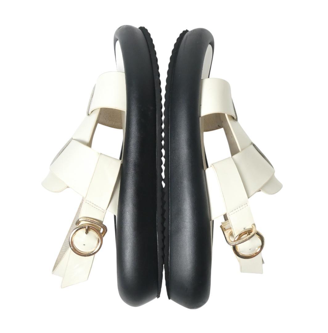 美品 LANVIN en Bleu レザー 厚底 スリングバック グルカ