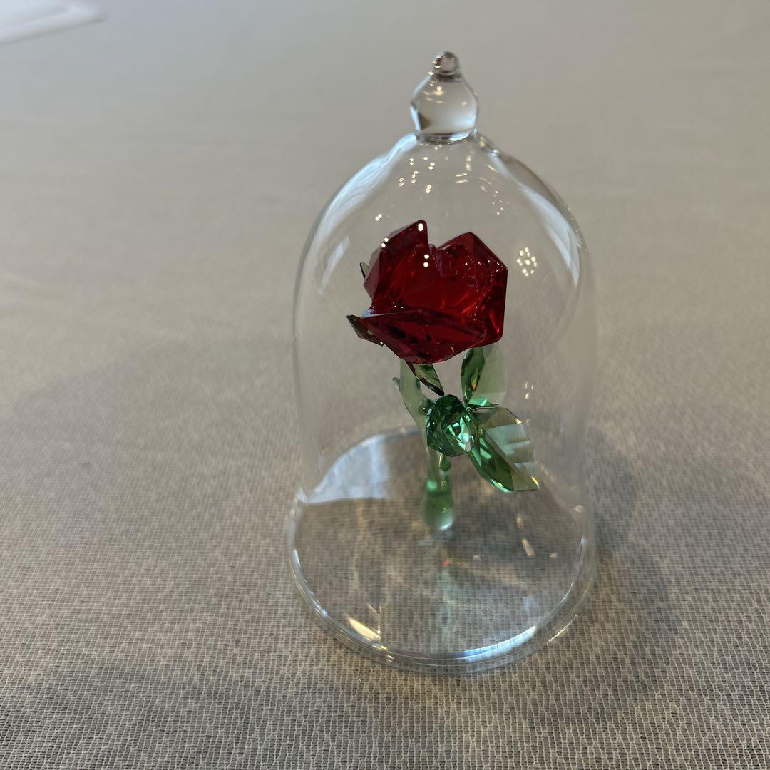スワロスキー 美女と野獣 魔法の薔薇 クリスタル置物 - メルカリ