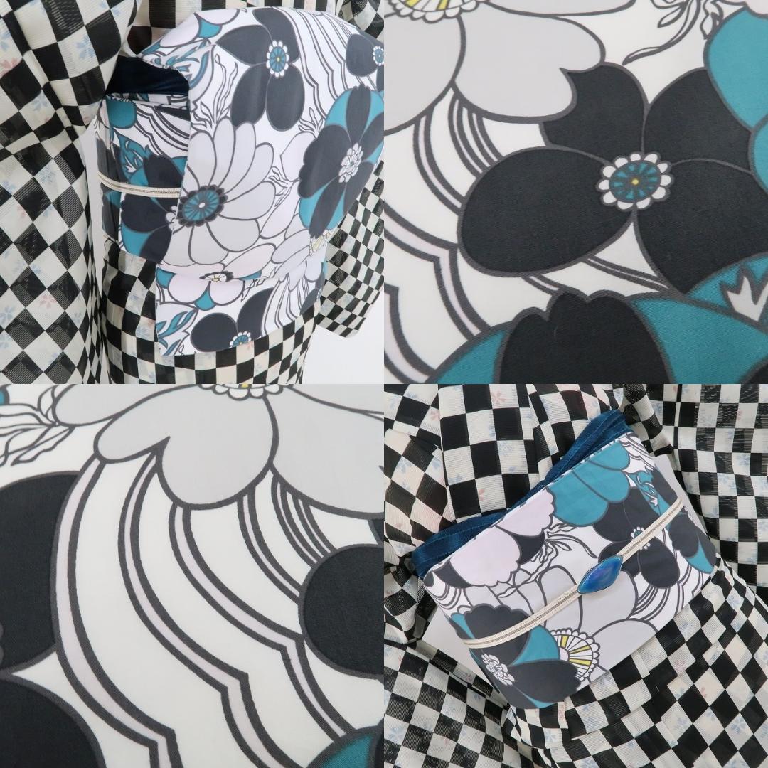 N-742◆美品 綿 夏着物 名古屋帯