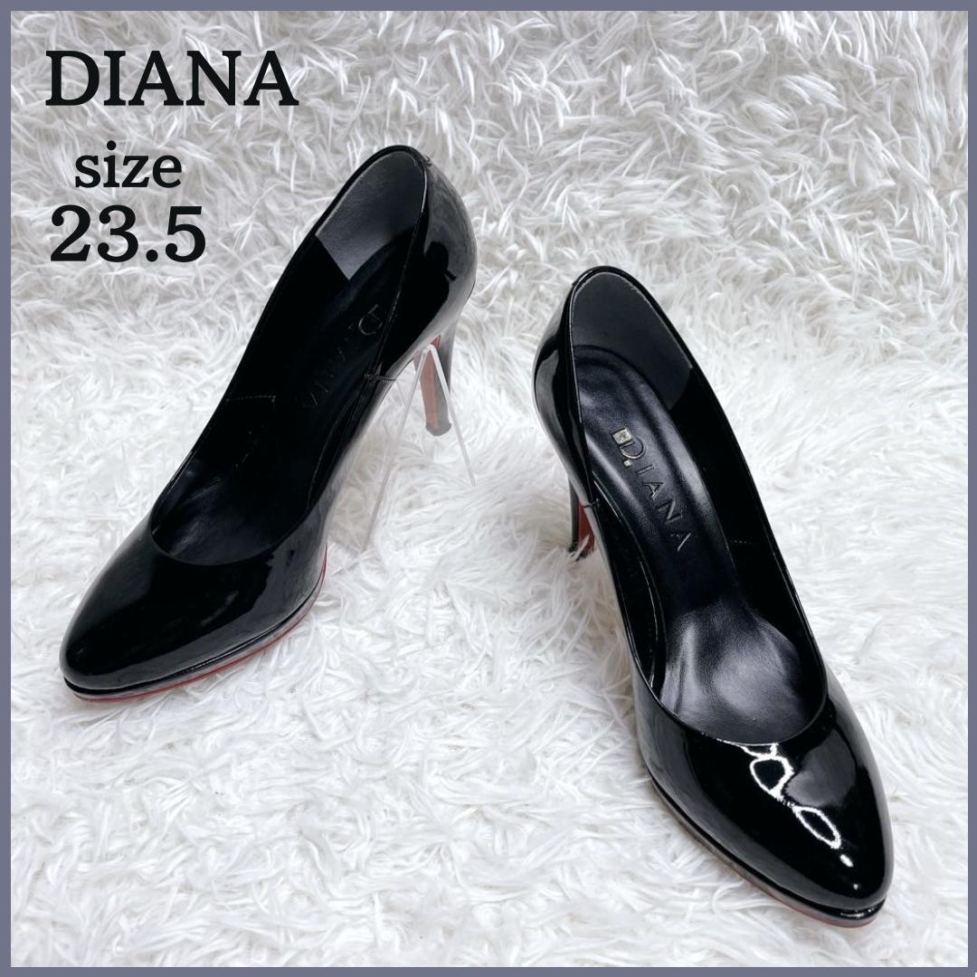 【高品質】 美品✨ DIANA ダイアナ エナメルパンプス レッドソール 23.5cm 靴