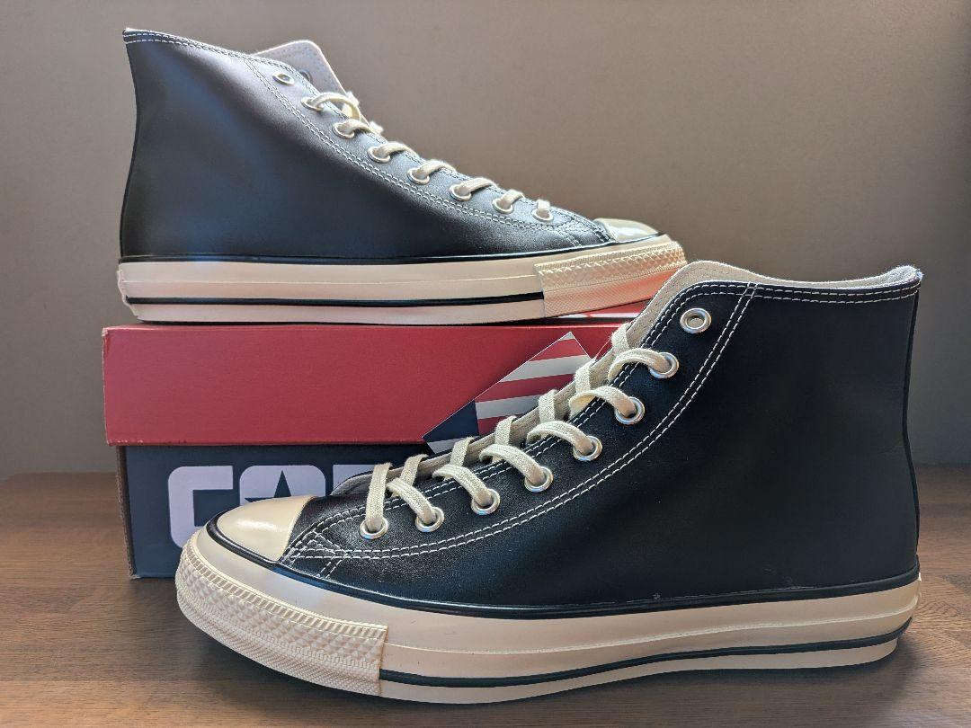 ②希少✨コンバース レザー オールスター ＵＳ ＨＩ 27cm ブラック