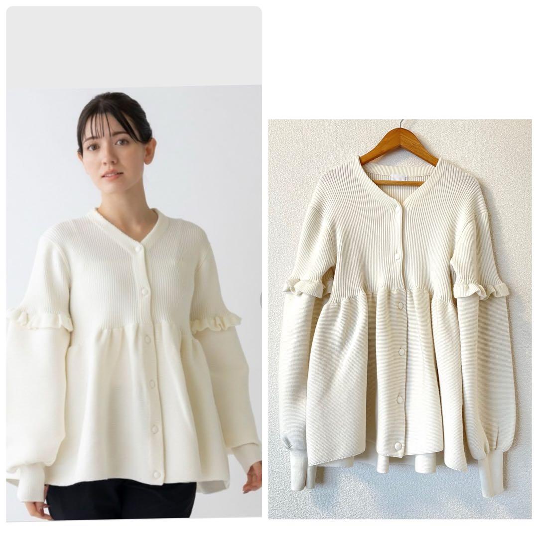 SONO ソーノ　パフィスリーブ ニットカーディガントップス