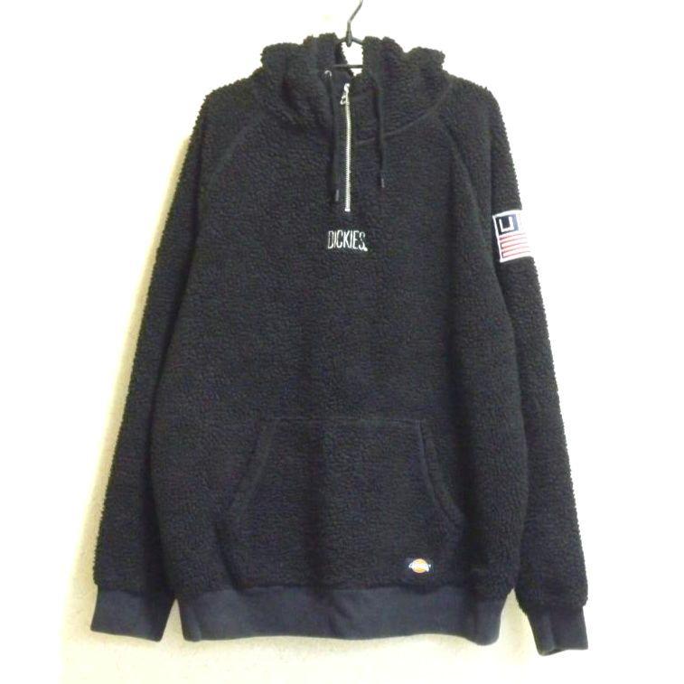 Dickies　ディッキーズ　パーカー　モコモコ　ボア素材　ブラック　XL
