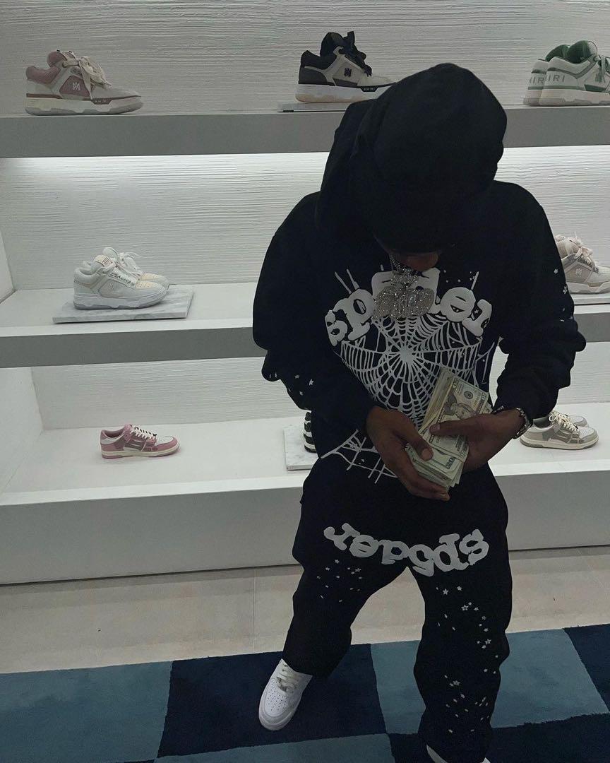 【Sp5der Hoodie Black/スパイダーパーカー 黒】