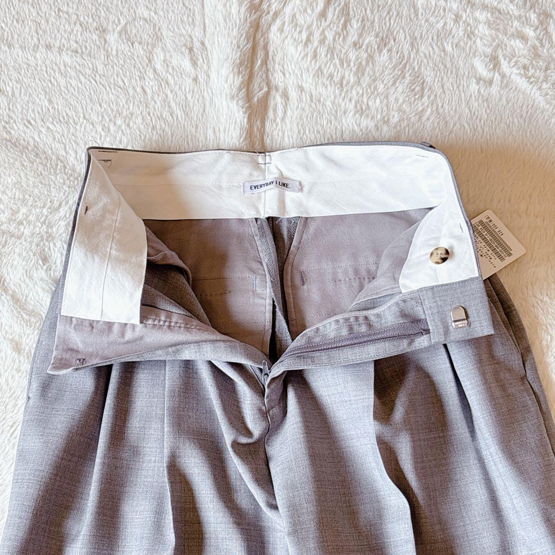 [新品]ドゥーズィエムクラス Tuck Wideパンツ グレー 34