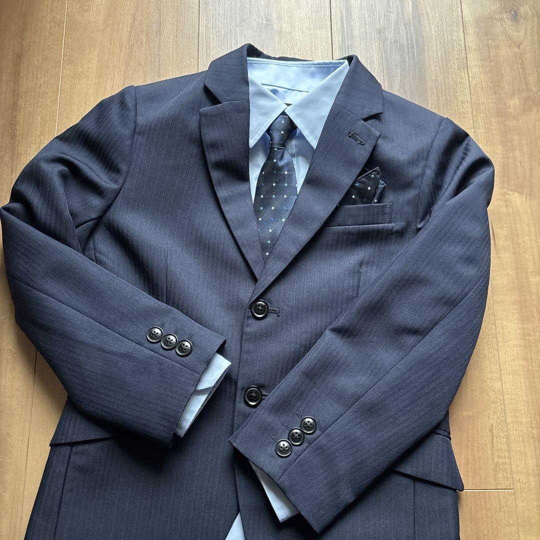 Boys ストライプフォーマルスーツ ネイビー 120cm(シャツ