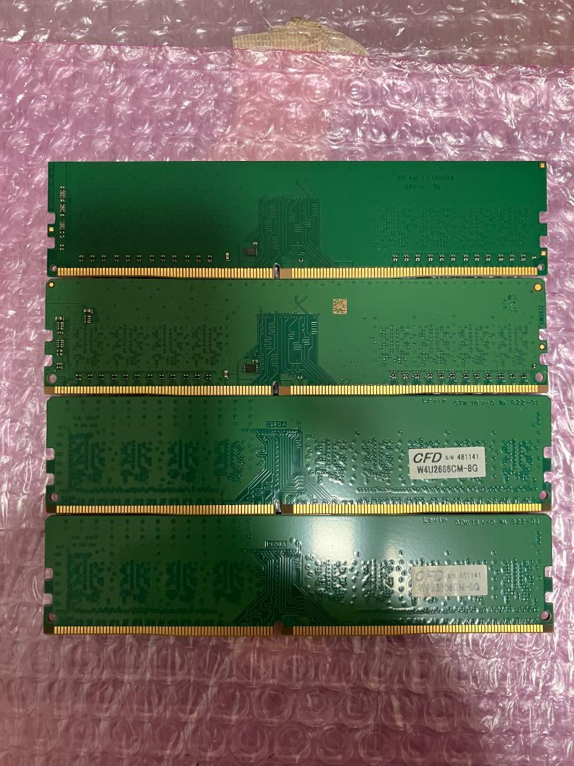 メモリ 8GB×4枚=32GB Crucial DDR4-2666 動作保証
