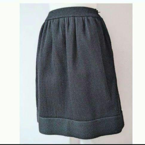 【美品】Rene フレアスカート 36イタリア生地 ウール シルク 黒 日本製