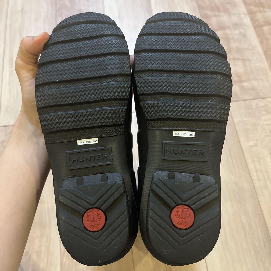 HUNTER 長靴 UK 6 黒 バックル付き